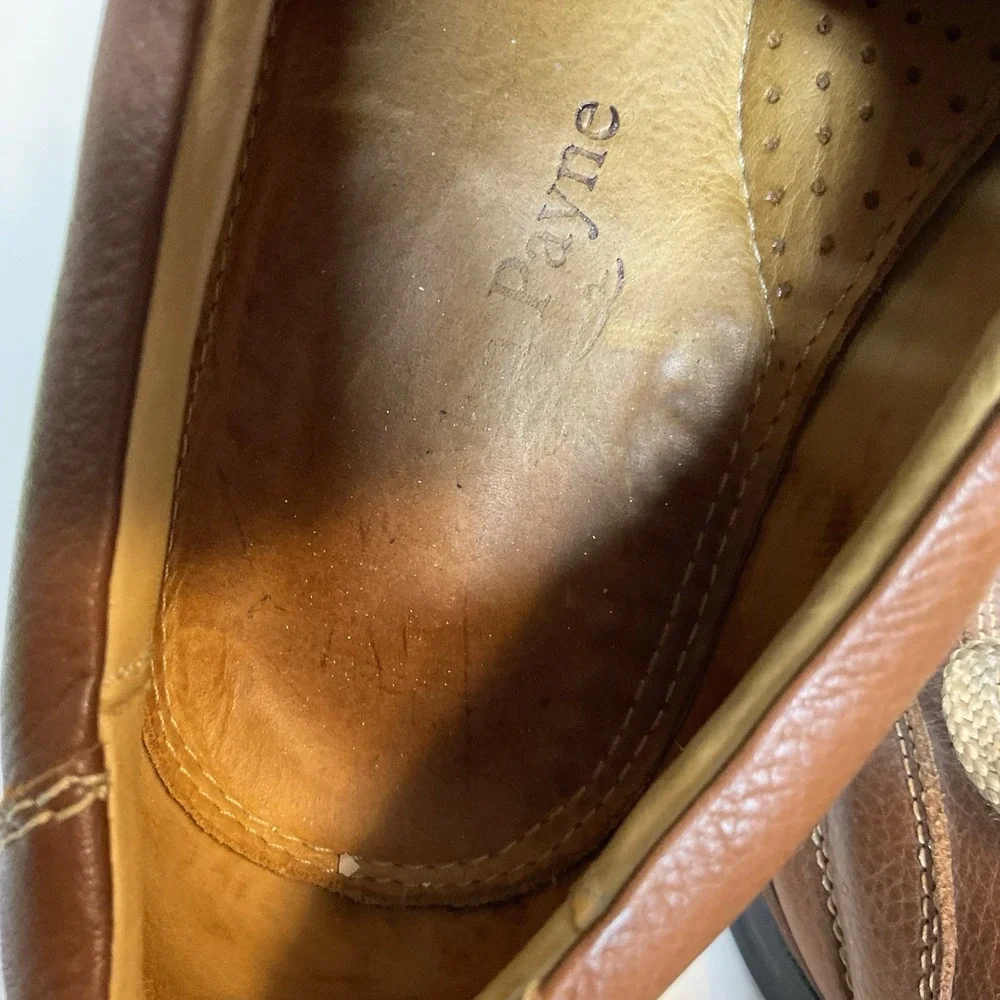 Alan Payne Oxford Shoes Mens 9.5‎ M Brown Sheepskin Leather Bicycle Toe